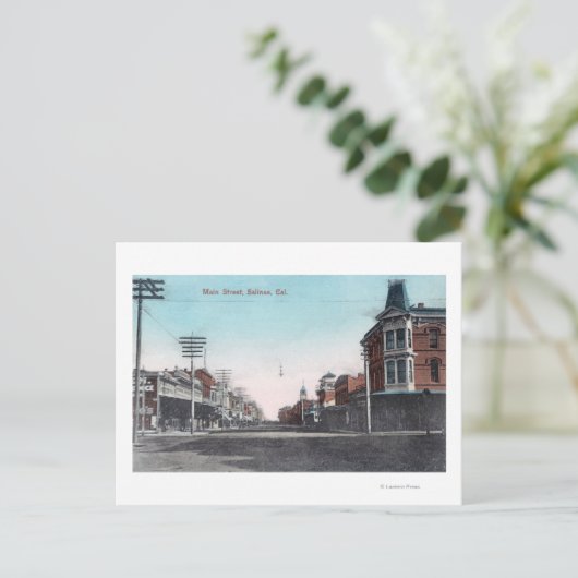 Uitzicht van Main Street Salinas, CA Briefkaart (Staand voorkant)