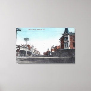 Uitzicht van Main Street Salinas, CA Canvas Afdruk