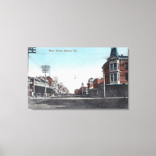Uitzicht van Main Street Salinas, CA Canvas Afdruk (Voorkant)