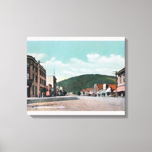 Uitzicht van Main StreetColville, WA Canvas Afdruk (Voorkant)