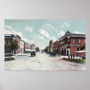 Uitzicht van Main StreetDavison, MI Poster