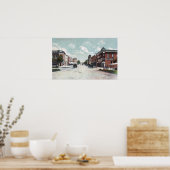 Uitzicht van Main StreetDavison, MI Poster (Keuken)