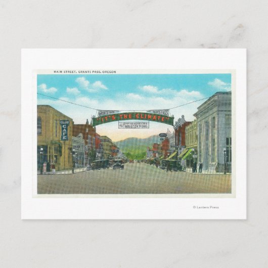 Uitzicht van Main StreetGrants Pass, OF Briefkaart (Voorkant)