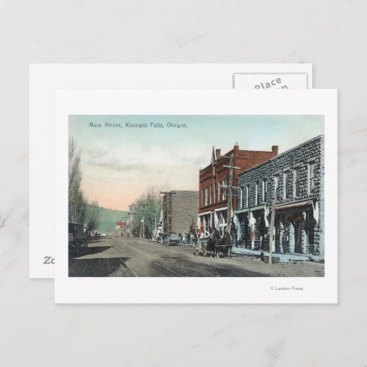 Uitzicht van Main StreetKlamath-Herfsten, OF Briefkaart (Voorkant / Achterkant)
