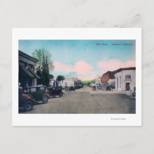 Uitzicht van Main StreetLakeport, CA Briefkaart