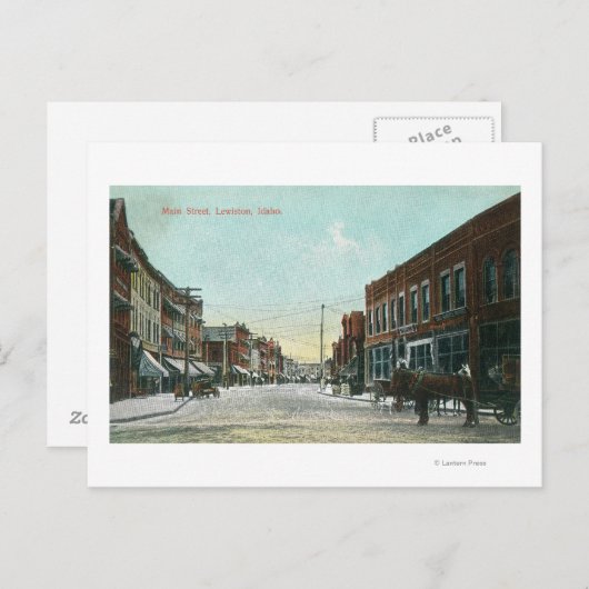 Uitzicht van Main StreetLewiston, ID Briefkaart (Voorkant / Achterkant)