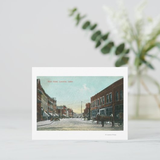 Uitzicht van Main StreetLewiston, ID Briefkaart (Staand voorkant)
