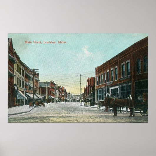 Uitzicht van Main StreetLewiston, ID Poster (Voorkant)