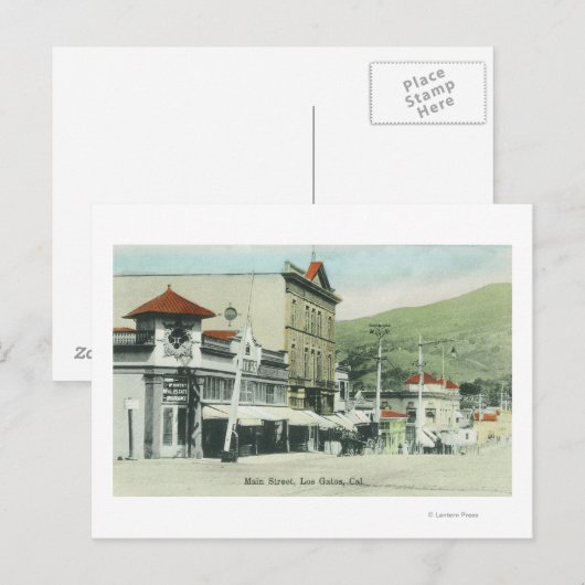 Uitzicht van Main StreetLos Gatos, CA2 Briefkaart (Voorkant / Achterkant)