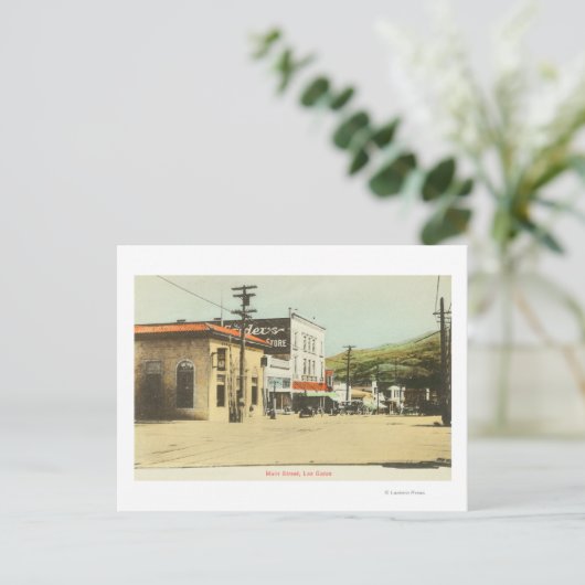 Uitzicht van Main StreetLos Gatos, CA Briefkaart (Staand voorkant)