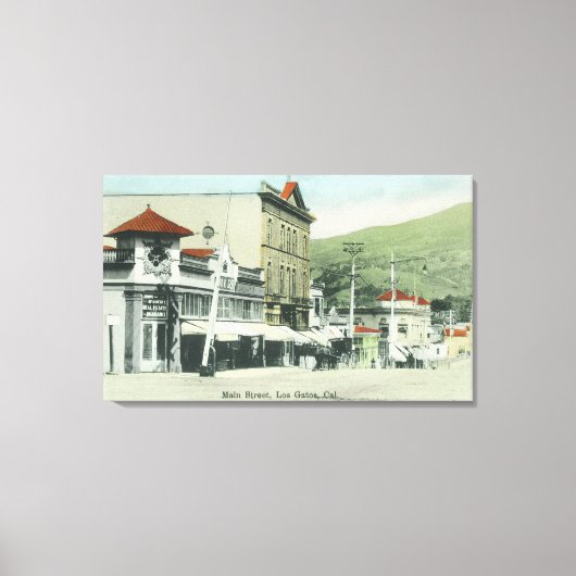 Uitzicht van Main StreetLos Gatos, CA Canvas Afdruk (Voorkant)