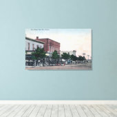 Uitzicht van Main StreetScott City, KS Canvas Afdruk (Insitu (Houten vloer))