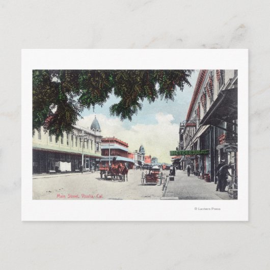 Uitzicht van Main StreetVisalia, CA Briefkaart (Voorkant)