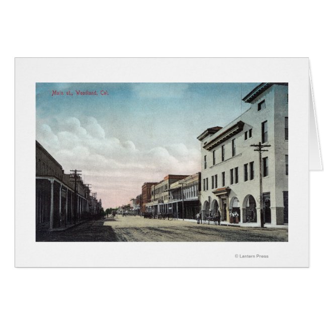Uitzicht van Main StreetWoodland, CA (Voorkant Horizontaal)