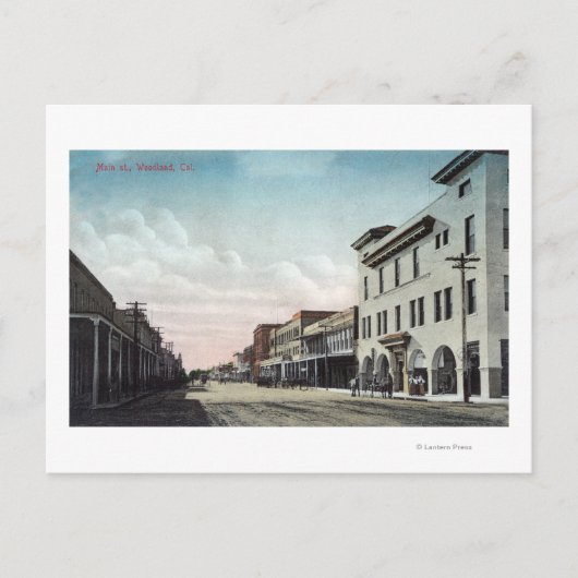 Uitzicht van Main StreetWoodland, CA Briefkaart (Voorkant)