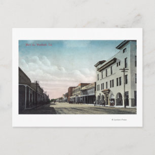 Uitzicht van Main StreetWoodland, CA Briefkaart