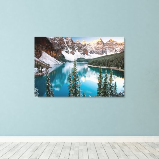 Uitzicht van Majestic Mountain Canvas Afdruk (Insitu (Houten vloer))