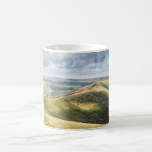 Uitzicht van Mam Tor, Peak District souvenir foto Koffiemok