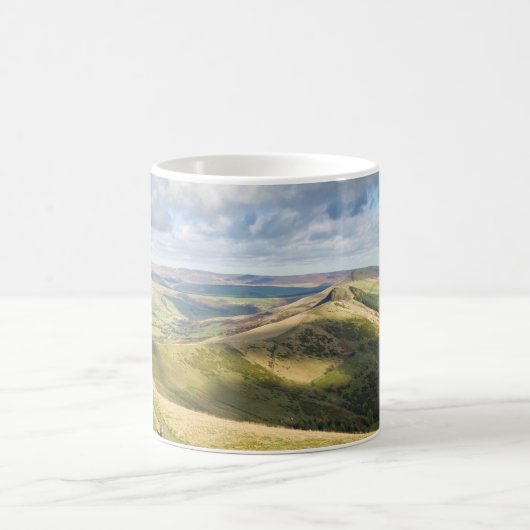 Uitzicht van Mam Tor, Peak District souvenir foto Koffiemok (Center)