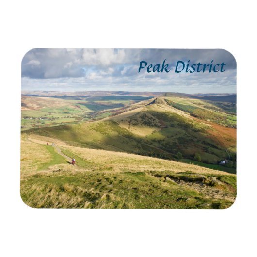 Uitzicht van Mam Tor, Peak District souvenir foto Magneet (Horizontaal)