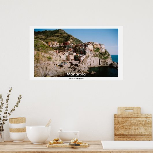 Uitzicht van Manarola Panorama Poster (Keuken)