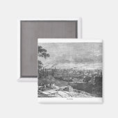 Uitzicht van Manchester, gegraveerd door T.Gustyne Magneet (Voorkant / Achterkant)