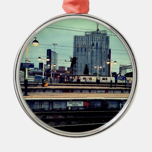 Uitzicht van Manchester Metalen Ornament (Voorkant)