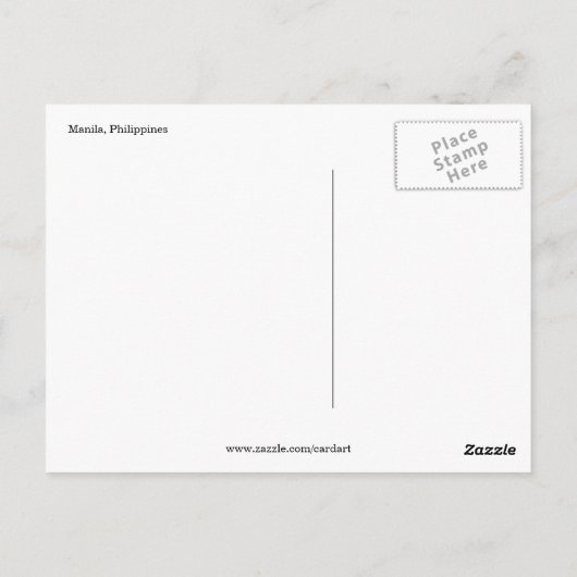 uitzicht van manilwater briefkaart (Achterkant)