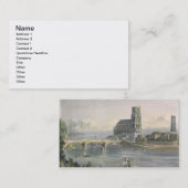 Uitzicht van Mantes uit 'Uitzichten op de Seine',  Visitekaartje (Voorkant / Achterkant)