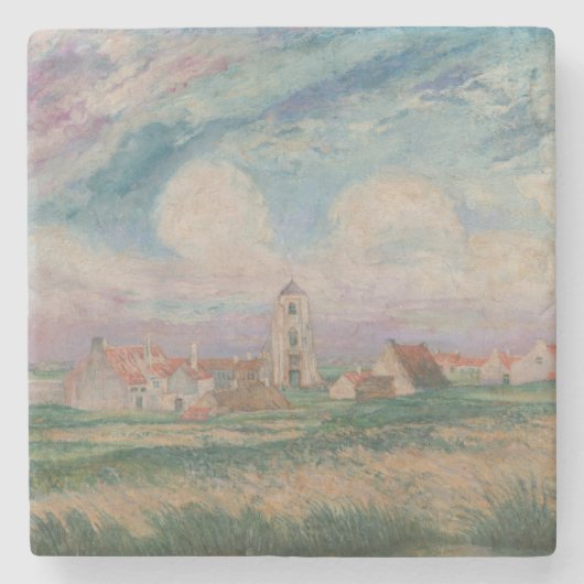 Uitzicht van Mariakerke Stenen Onderzetter (Voorkant)