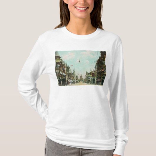 Uitzicht van Mariposa Street Facing City Hall T-shirt (Voorkant)