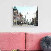 Uitzicht van Mariposa Street Fresno, CA Canvas Afdruk (Insitu (Woonkamer))