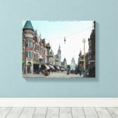 Uitzicht van Mariposa Street Fresno, CA Canvas Afdruk (Insitu (Houten vloer))