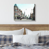 Uitzicht van Mariposa Street Fresno, CA Canvas Afdruk (Insitu (Slaapkamer))