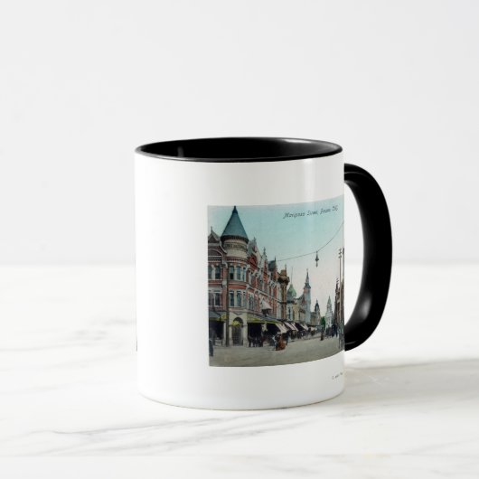 Uitzicht van Mariposa Street Fresno, CA Mok (Voorkant rechts)