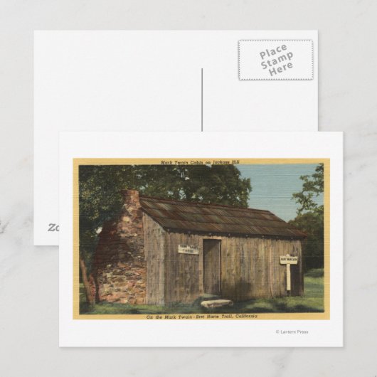 Uitzicht van Mark Twain Cabin op Jackass Hill Briefkaart (Voorkant / Achterkant)