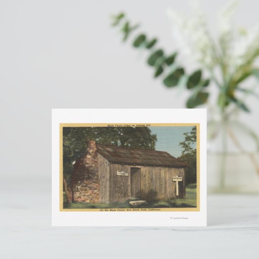 Uitzicht van Mark Twain Cabin op Jackass Hill Briefkaart (Staand voorkant)