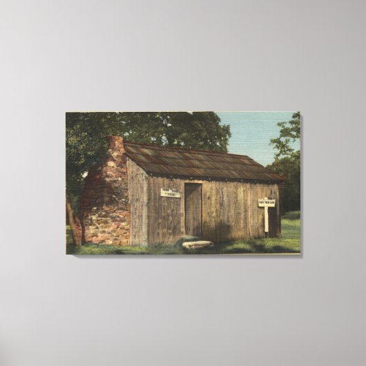 Uitzicht van Mark Twain Cabin op Jackass Hill Canvas Afdruk (Voorkant)