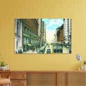 Uitzicht van Market Street van Grant Street Canvas Afdruk (Insitu (Woonkamer))