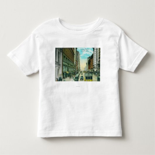 Uitzicht van Market Street van Grant Street Kinder Shirts (Voorkant)