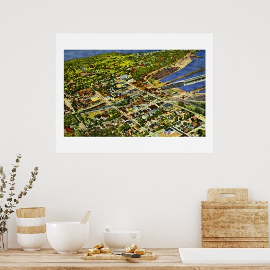 Uitzicht van Marquette, Briefkaart Michigan Poster (Keuken)