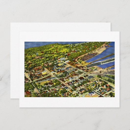 Uitzicht van Marquette, Michigan Briefkaart (Voorkant / Achterkant)
