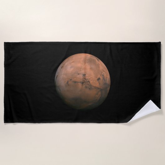 Uitzicht van Mars (het Rode Planet) Beach Towel Strandlaken (Voorkant)
