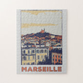 Uitzicht van Marseille illustratie Frankrijk Legpuzzel (Verticaal)