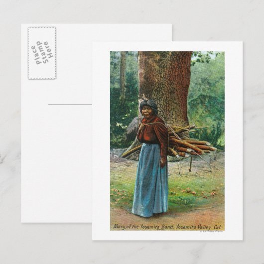 Uitzicht van Mary van de Yosemite Natives die Briefkaart (Voorkant / Achterkant)