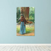 Uitzicht van Mary van de Yosemite Natives die Canvas Afdruk (Insitu (Houten vloer))
