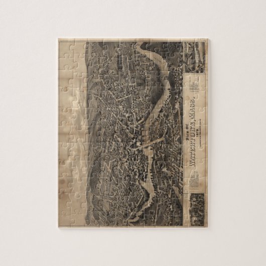 Uitzicht van Massachusetts in 1879 Legpuzzel (Verticaal)