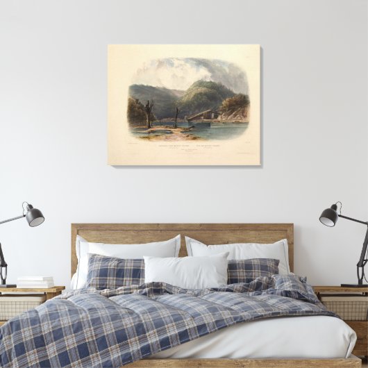 Uitzicht van Mauch-Chunk Pennsylvania door Karl Bo Canvas Afdruk (Insitu (Slaapkamer))