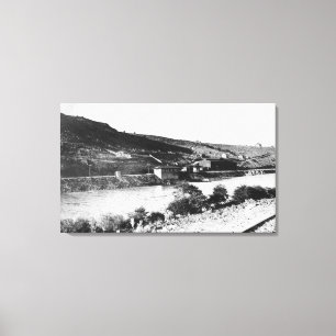 Uitzicht van Maupin, Oregon en Deschutes Canvas Afdruk
