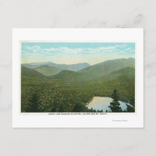 Uitzicht van McIntyre, Colden en Marcy Mts. Briefkaart (Voorkant)